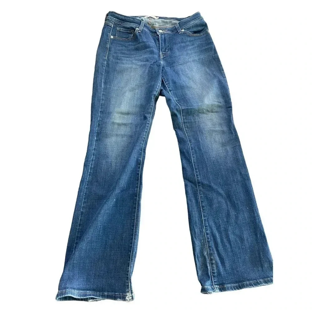 Levi Strauss Signature 529 Women Blue Bootcut Wide Leg Curvy Denim Jean Size 10